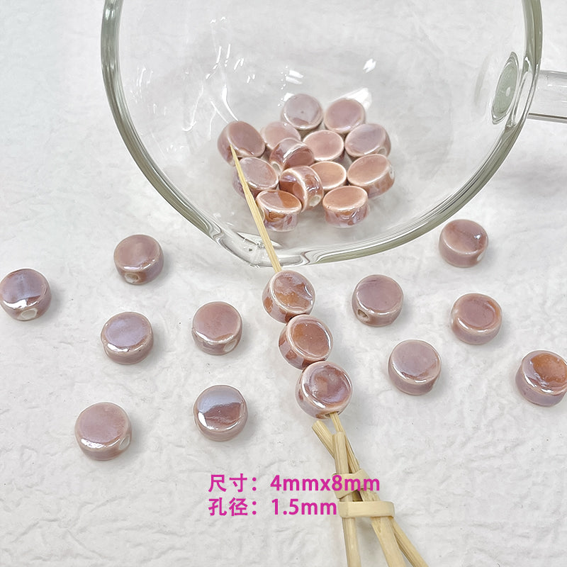 Wholesale 30pcs Autumn/Winter Milk Tea Color Ceramic Cute Carrot Bear Cube Beads